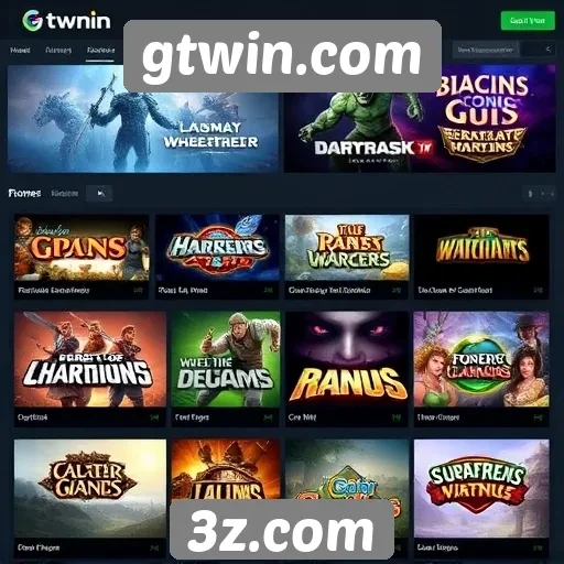 Exploração dos jogos disponíveis no gtwin.com